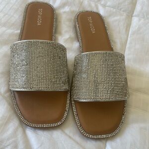 Sparkly Silver Flip Flops